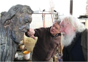 beeldhouwer Frans Heirbaut en Fred Bervoets